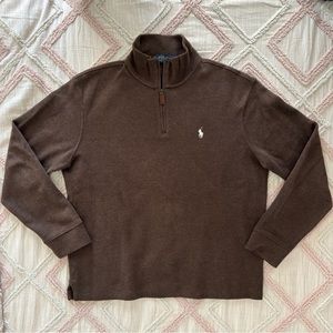Polo Ralph Lauren Quarter-Zip Pullover Sweater - Brown